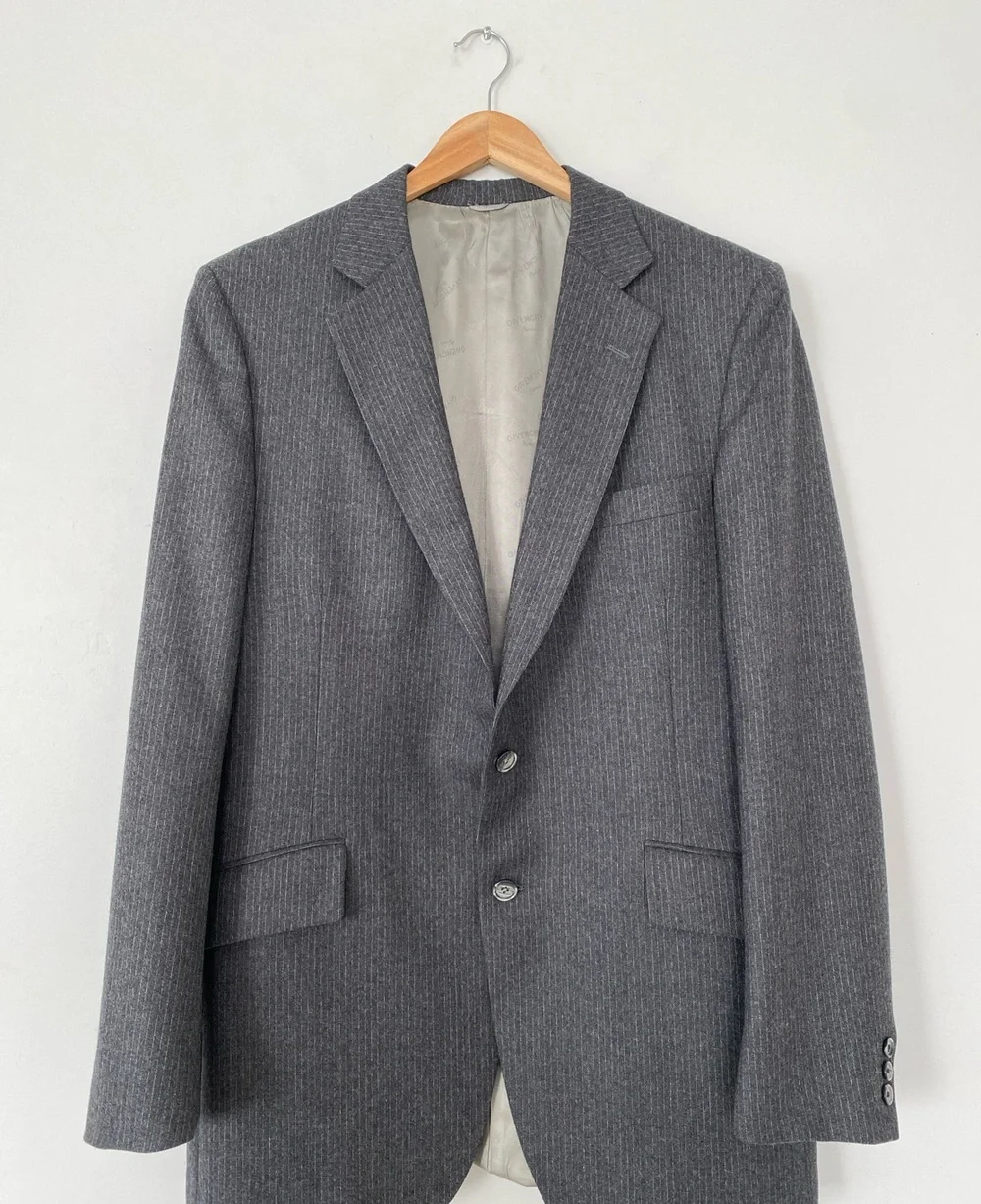 VTG 60s 70s Givenchy Light GreyPinstripe Wool Sport Coat America (ACWA) Union